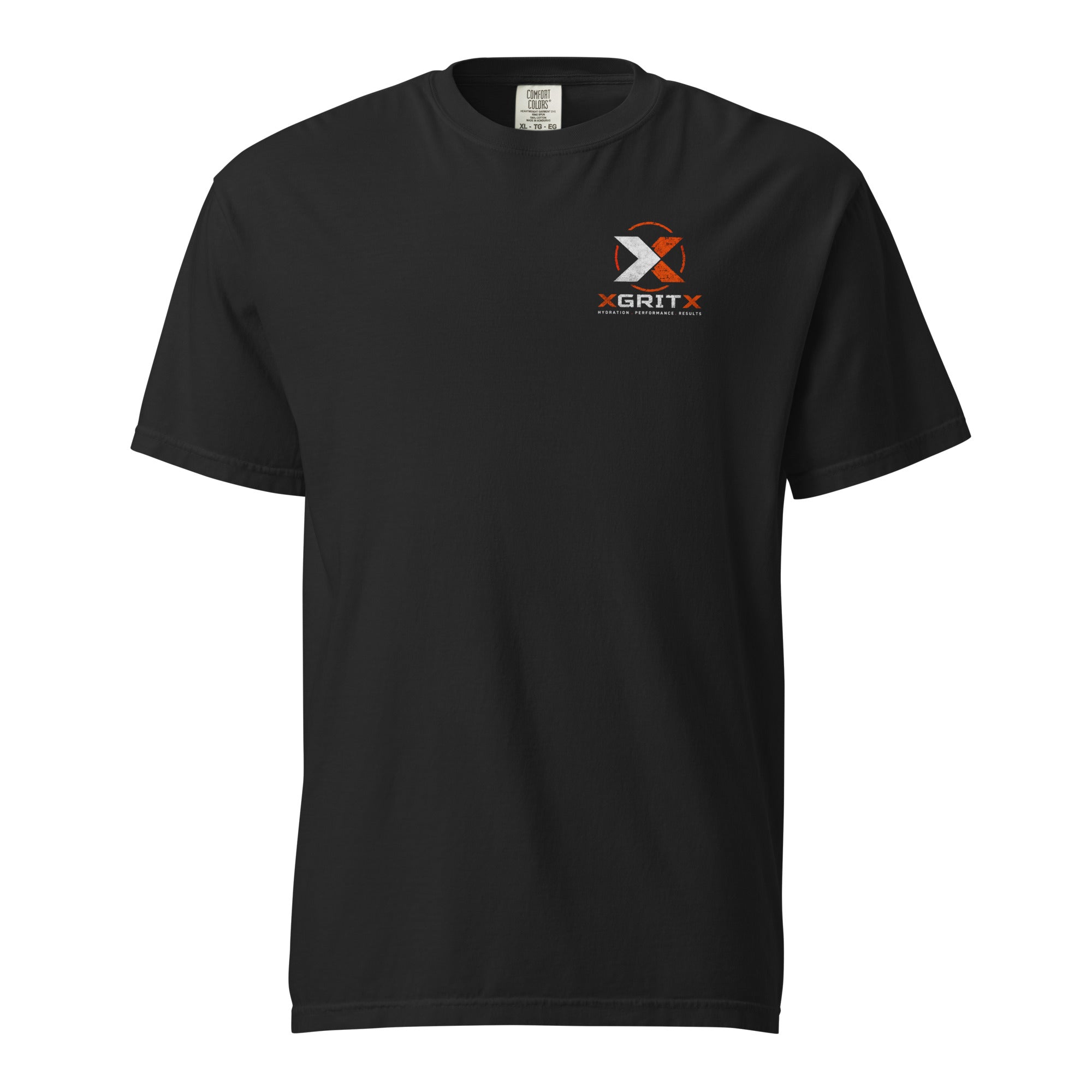 XGRITX Built for Hard Work Made for Long Shifts black workwear T-shirt, front view