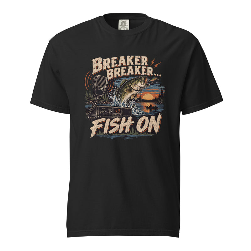 Breaker Breaker Fish On T-Shirt – Bass Fishing & CB Radio Trucker Graphic Tee