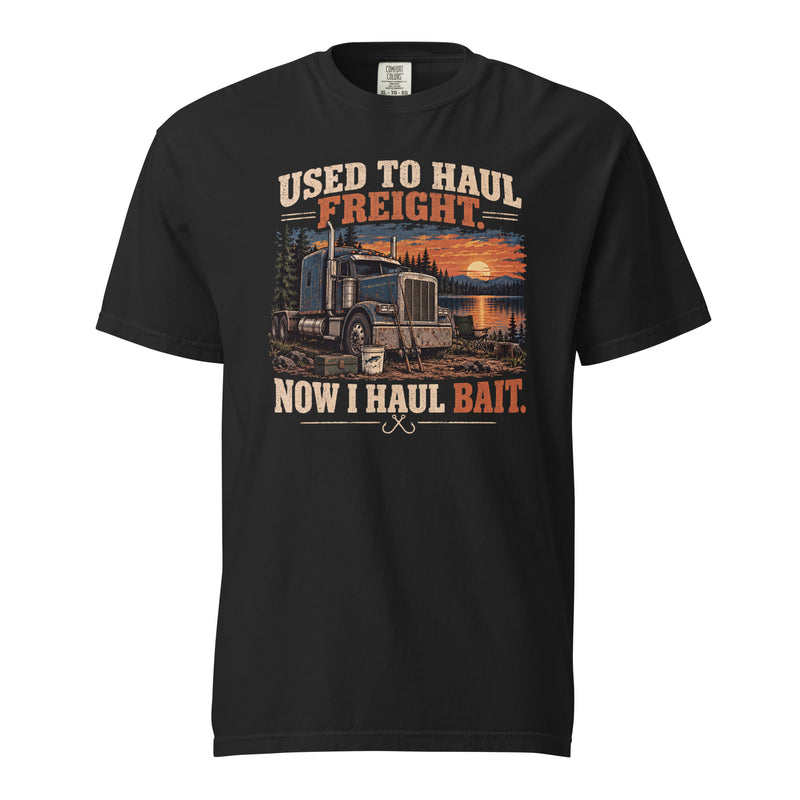 Used to Haul Freight Now I Haul Bait T-Shirt – Retired Trucker Fishing Graphic Tee  Copy title