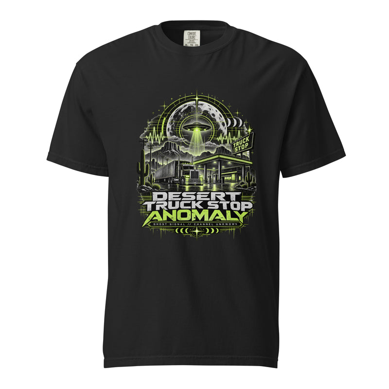 Desert Truck Stop Anomaly UFO Graphic T-Shirt – Alien Sci-Fi Trucker Tee