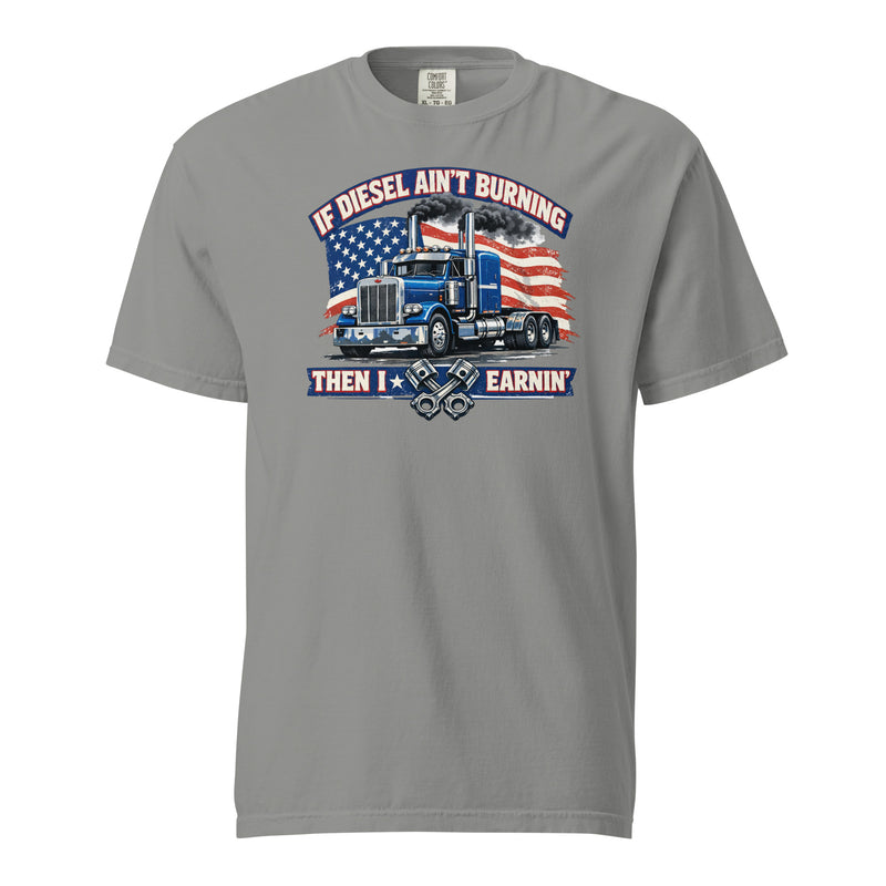 If Diesel Ain't Burning Trucker Shirt – American Flag Semi Truck Tee