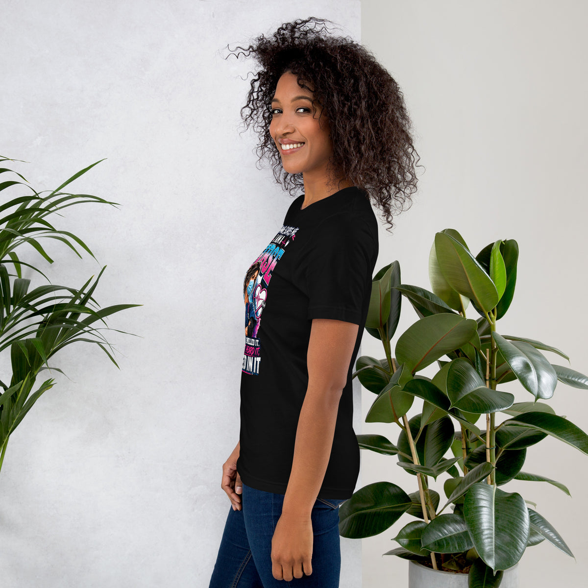 Nothing Scares Me I'm a Nurse t-shirt in Black, left side view | XGRITX
