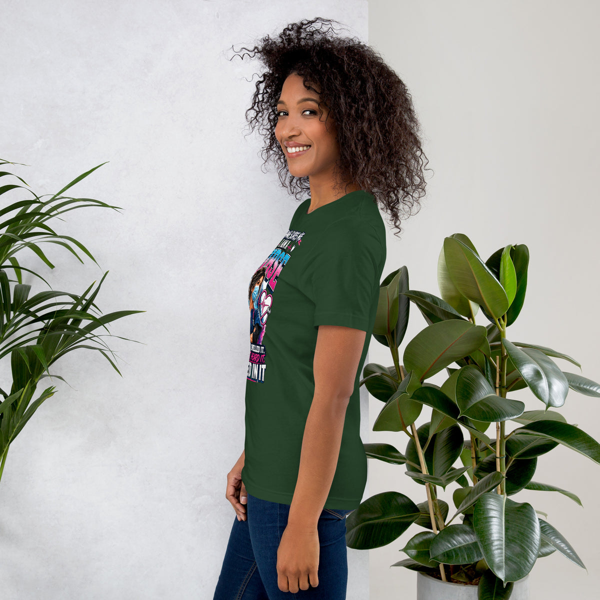 Nothing Scares Me I'm a Nurse t-shirt in Forest green, left side view | XGRITX