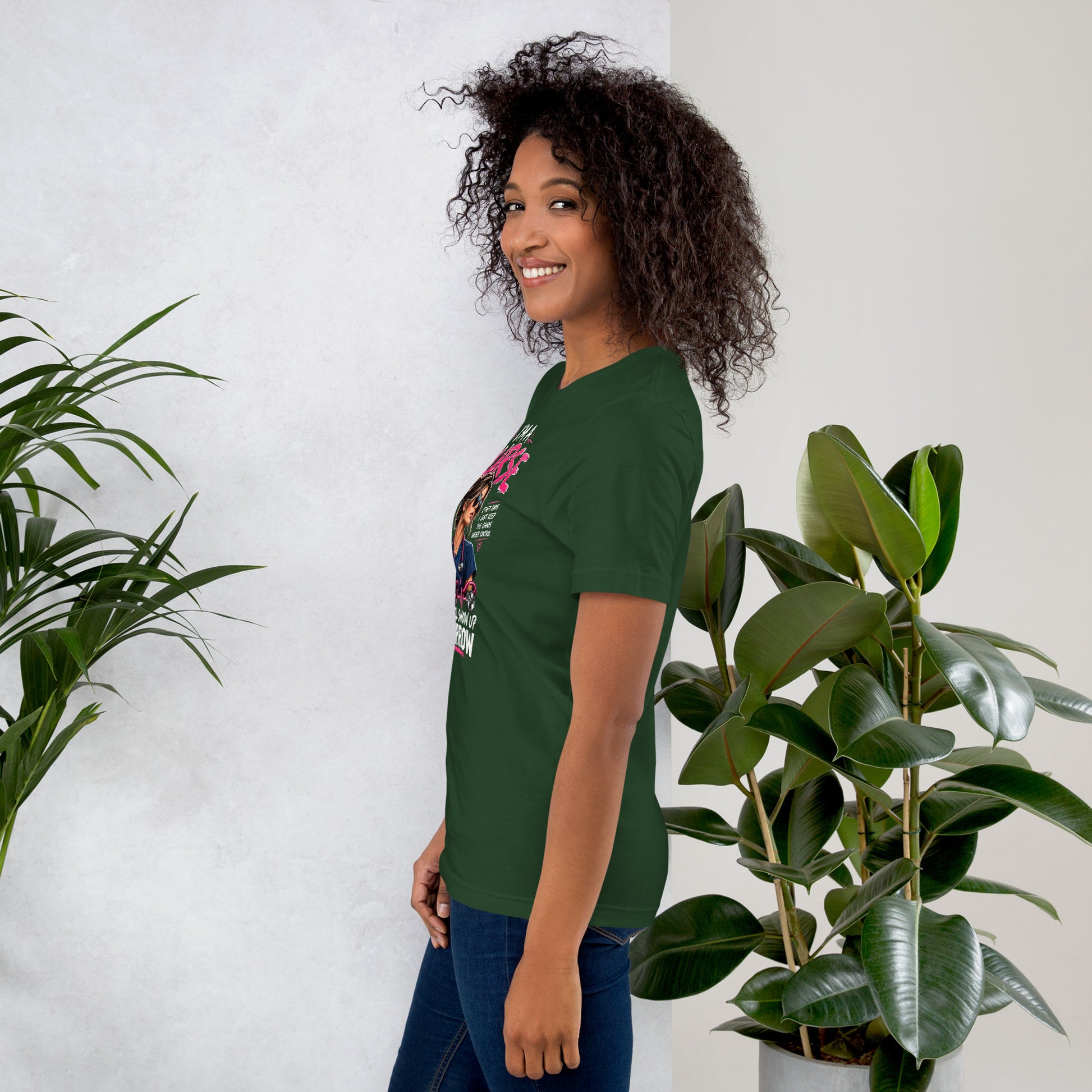 I'm a Nurse Today Tomorrow and Always t-shirt in Forest green, left side view | XGRITX