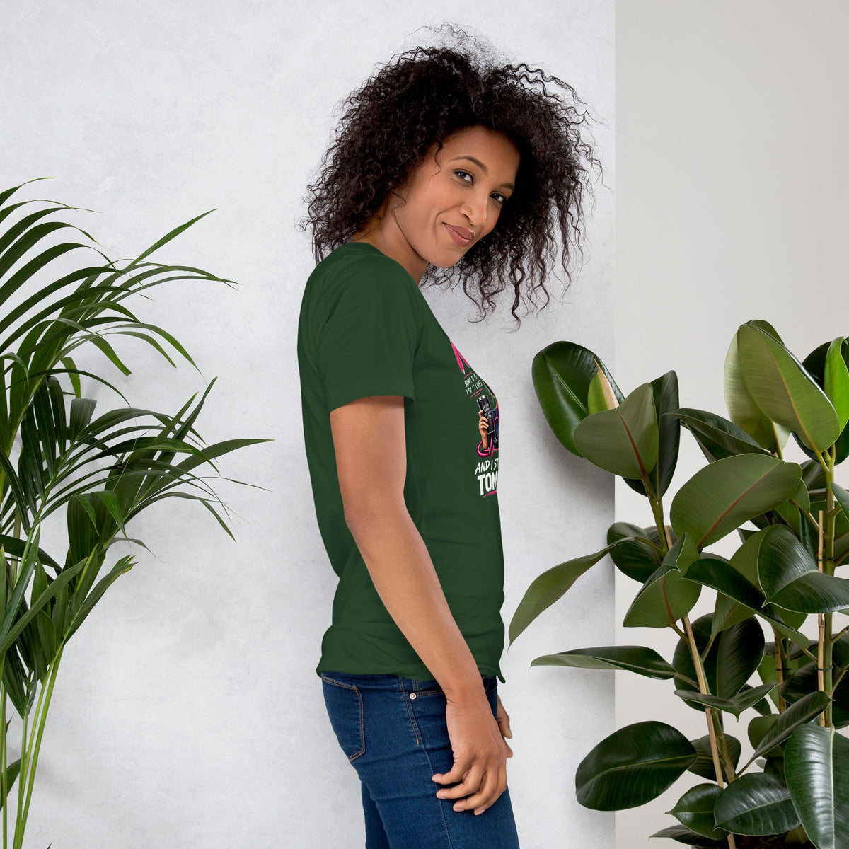 I'm a Nurse Today Tomorrow and Always t-shirt in Forest green, right side view | XGRITX