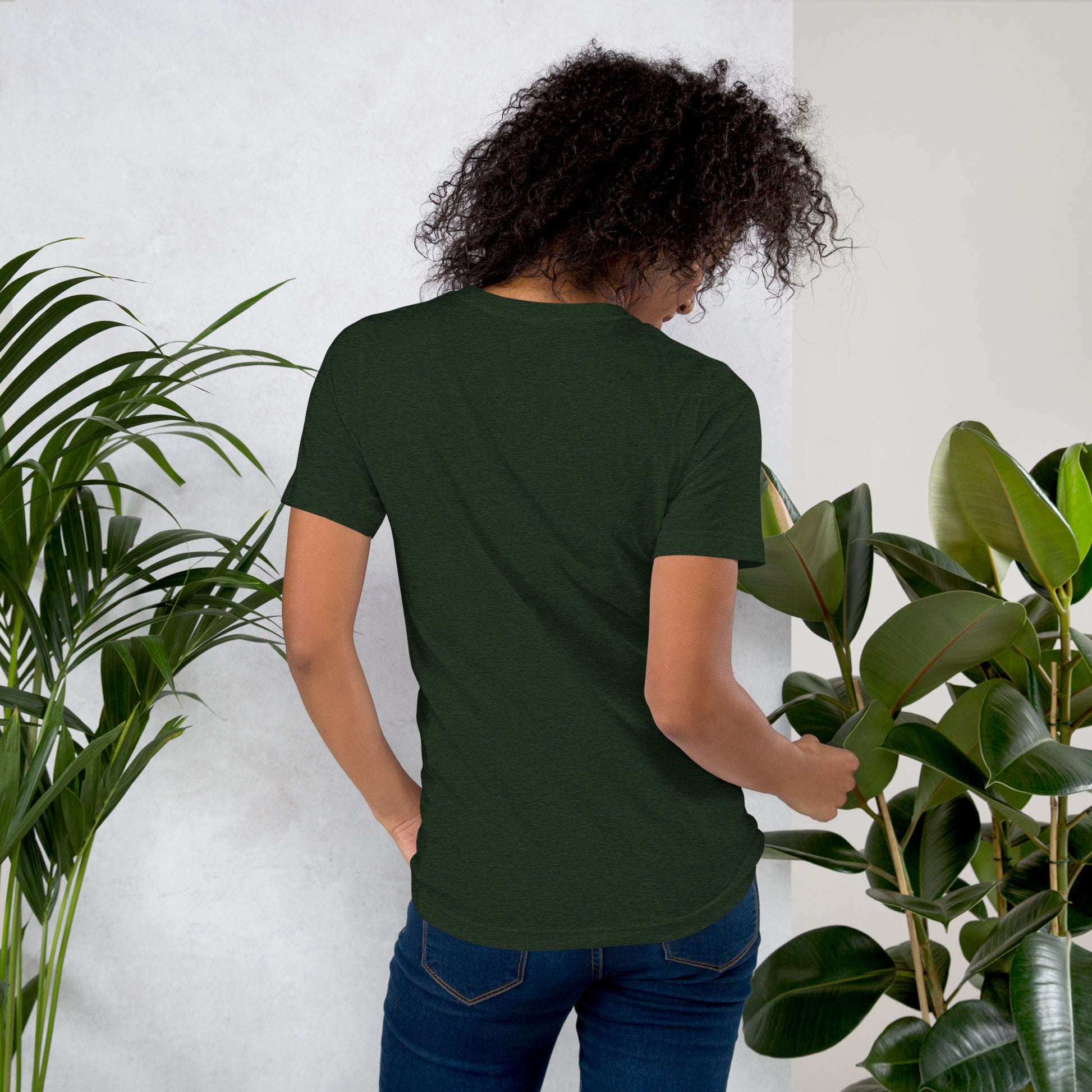 Nothing Scares Me I'm a Nurse skeleton t-shirt in Heather Emerald, back print detail | XGRITX