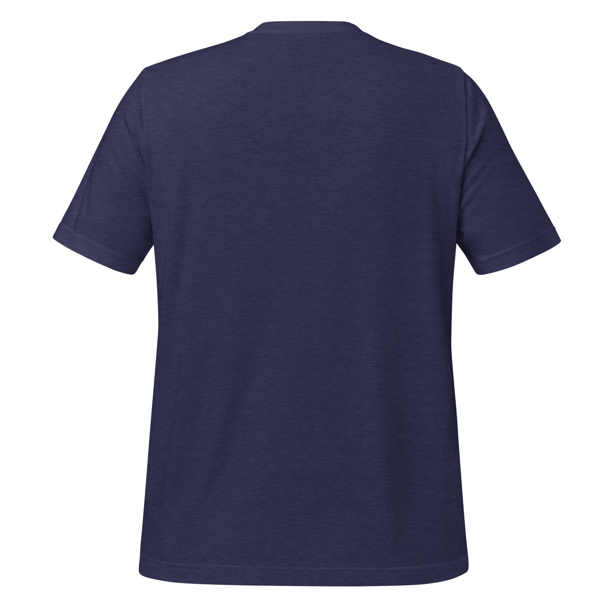 Nothing Scares Me I'm a Nurse skeleton t-shirt in Heather Midnight Navy, back view | XGRITX