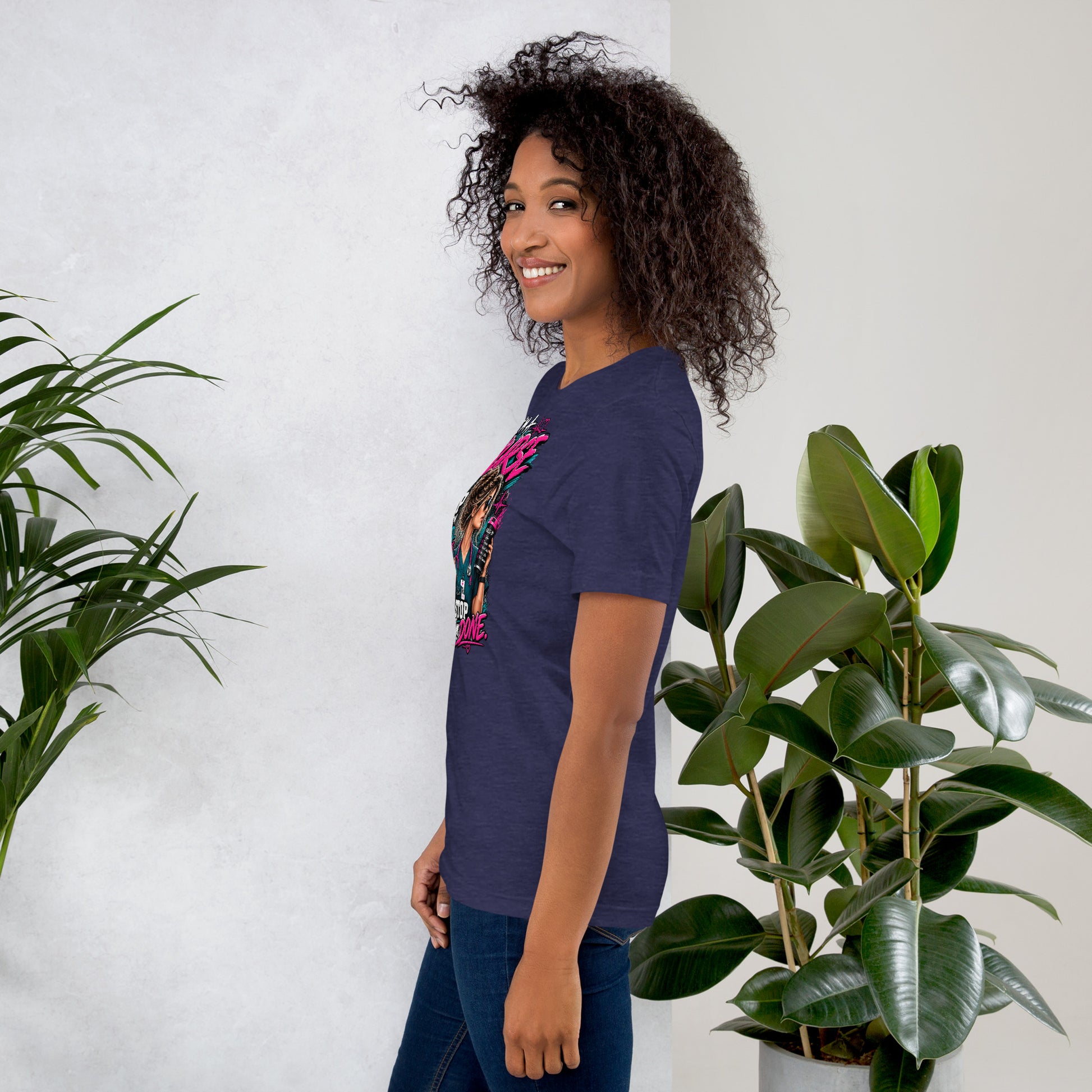 I'm a Nurse t-shirt in Heather Midnight Navy, left side view | XGRITX