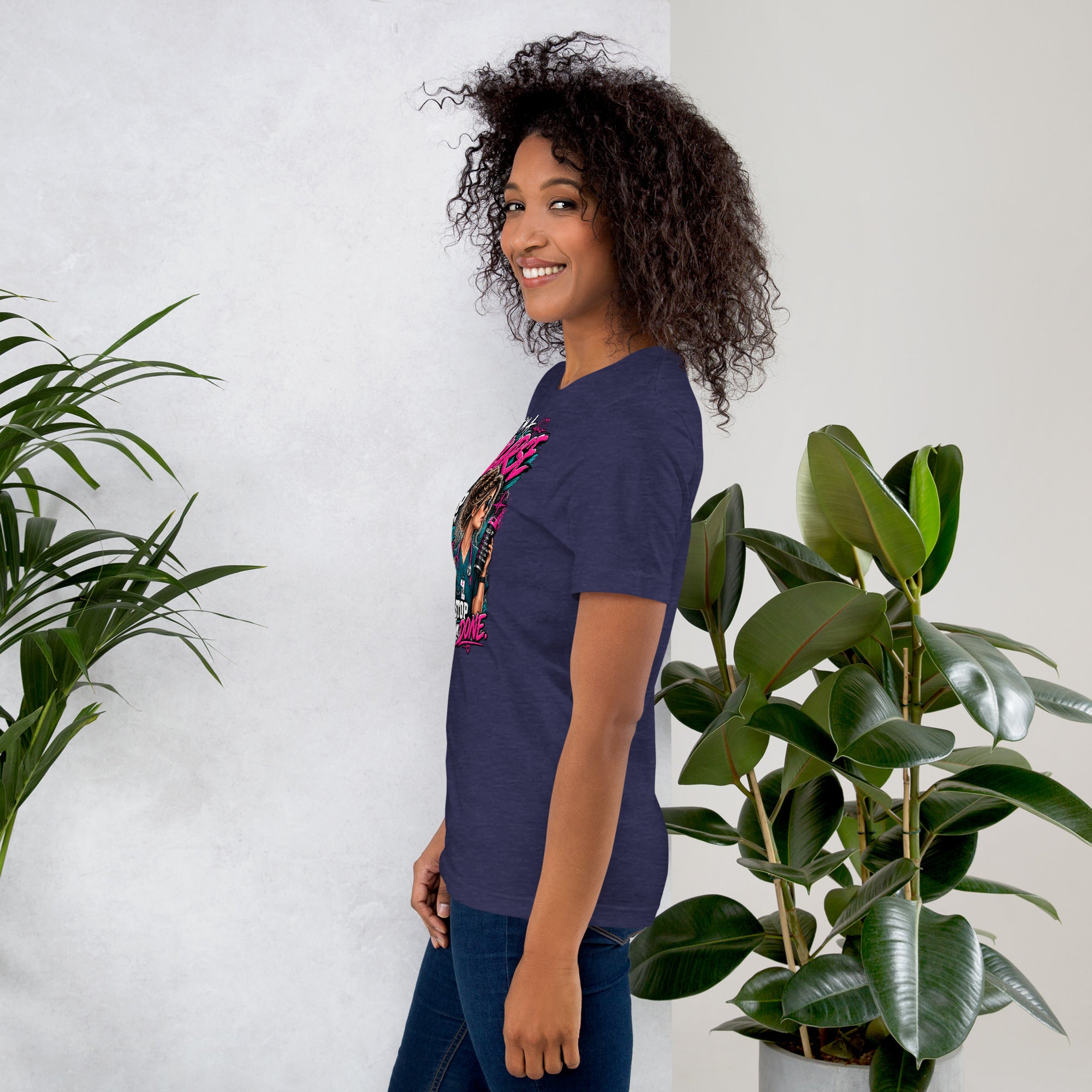 I'm a Nurse t-shirt in Heather Midnight Navy, left side view | XGRITX